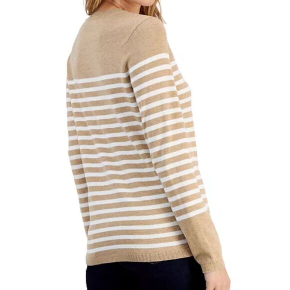 Tommy Hilfiger Striped Cotton Snowflake Sweater sz Sm - Picture 2 of 13